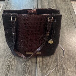 Brahmin Elegant Brown Crocodile-Embossed Women's Bag